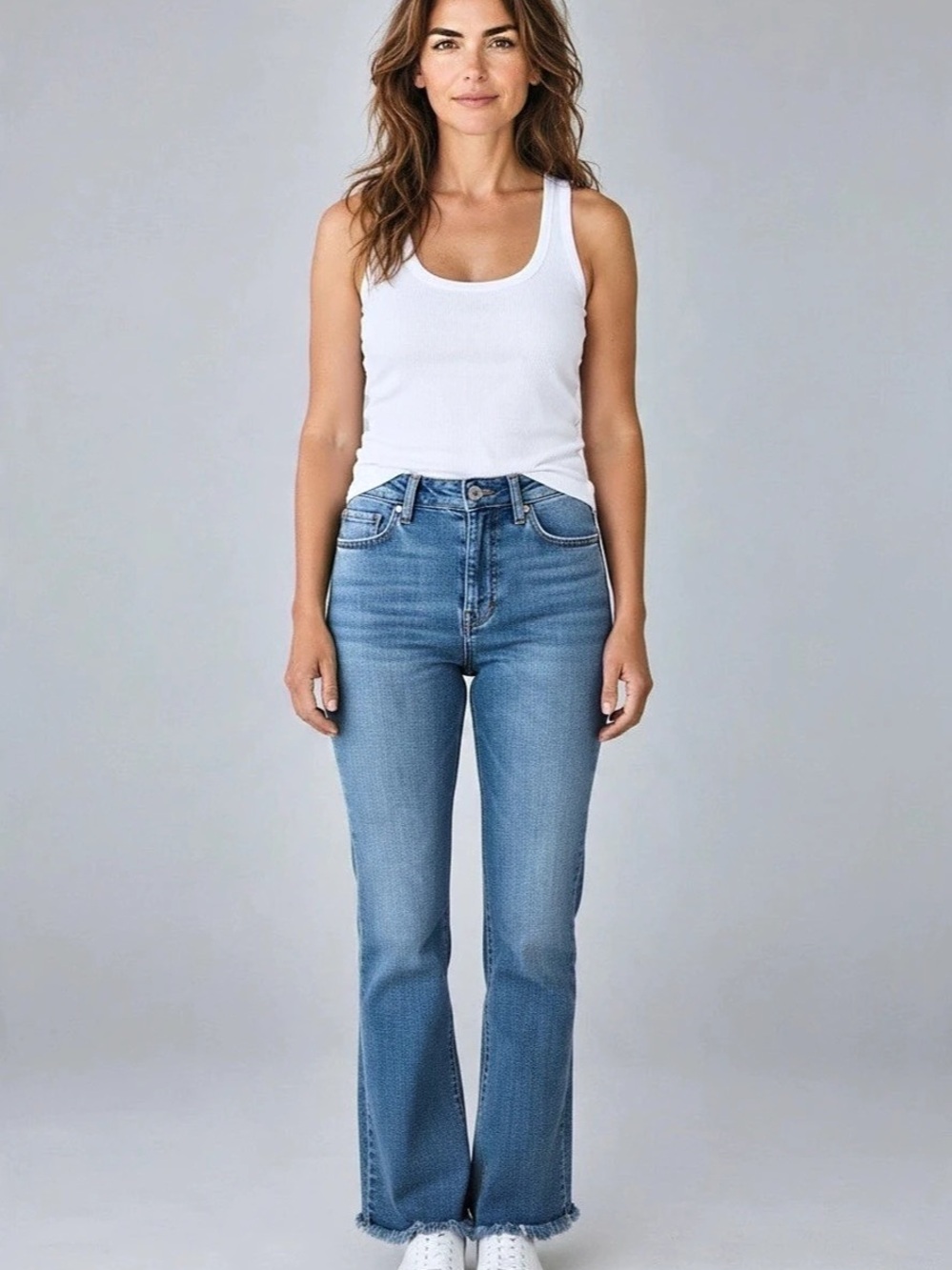 I&M Black label women’s Mid-Rise Cropped Bootcut & Cropped Bootcut Jeans in Blue